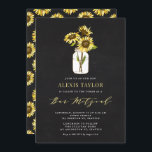 Faux Chalkboard Yellow Sunflowers Bar Mitzvah Invitation<br><div class="desc">Invite family and friends to your event with this customisable bar mitzvah invitation. It features yellow sunflowers in a mason jar on a faux chalkboard background. Personalise by adding your details. This sunflower bar mitzvah invitation is perfect for any theme or season.</div>