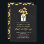 Faux Chalkboard Yellow Sunflowers Bat Mitzvah Invitation<br><div class="desc">Invite family and friends to your event with this customisable bat mitzvah invitation. It features yellow sunflowers in a mason jar on faux chalkboard background. Personalise by adding your details. This sunflower bat mitzvah invitation is perfect for any theme or season.</div>