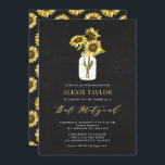 Faux Chalkboard Yellow Sunflowers Bat Mitzvah Invitation<br><div class="desc">Invite family and friends to your event with this customisable bat mitzvah invitation. It features yellow sunflowers in a mason jar on faux chalkboard background. Personalise by adding your details. This sunflower bat mitzvah invitation is perfect for any theme or season.</div>