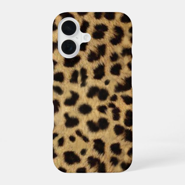 Faux Cheetah Skin iPhone 16 Case (Back)