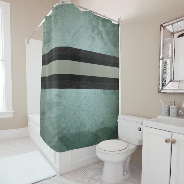 Faux Chic Suave Contemporary  Shower Curtain (In Situ)