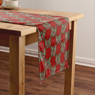 faux Christmas quilted pattern  Short Table Runner