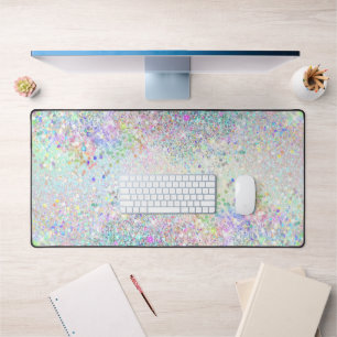 faux chunky glitter desk mat
