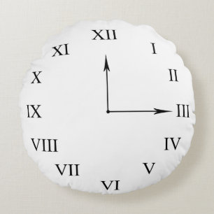 Faux Clock Face Round Cushion