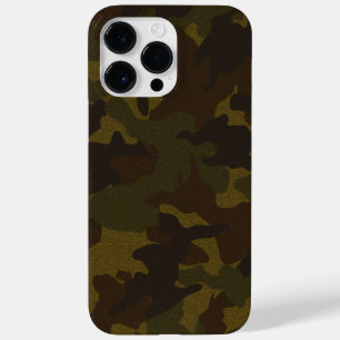 Faux Cloth Brown & Green Camo Background Military Case-Mate iPhone 14 Pro Max Case