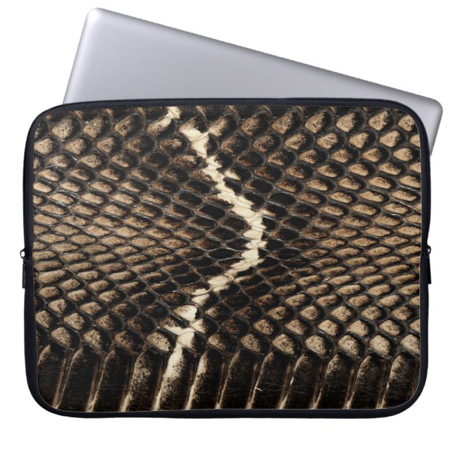 Faux Cobra Snake Skin Laptop Sleeve (Front)
