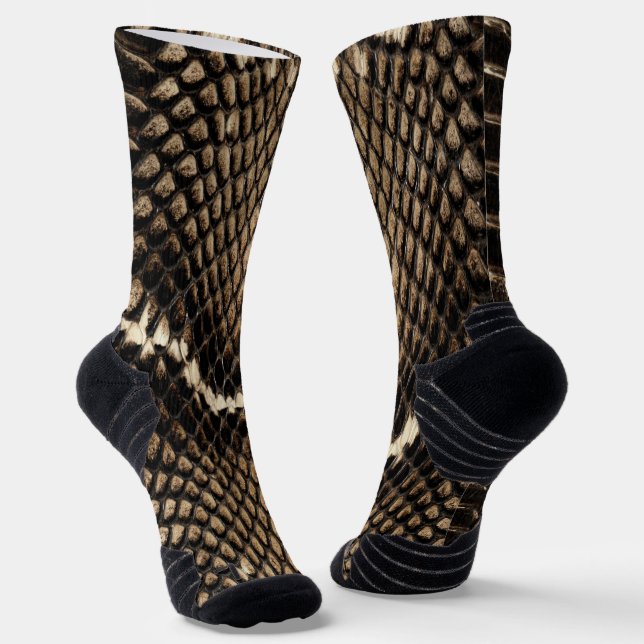 Faux Cobra Snakeskin  Socks (Angled)
