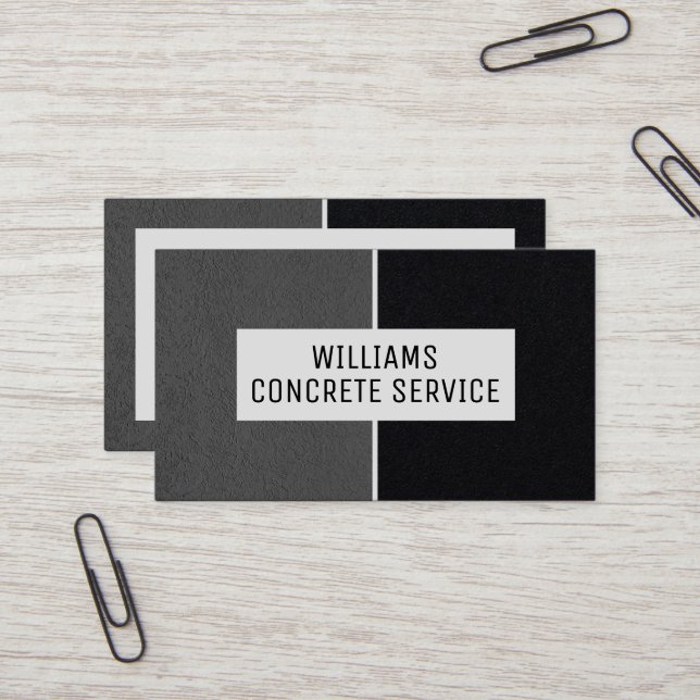 Faux concrete texture frame business card (Front/Back In Situ)