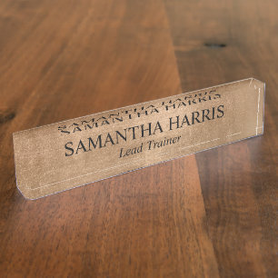 Faux Copper Gold Foil Nameplate