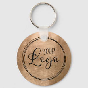 Faux Copper Gold Foil Your Logo Key Ring