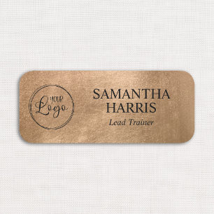 Faux Copper Gold Foil Your Logo Name Tag