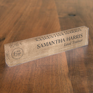 Faux Copper Gold Foil Your Logo Nameplate