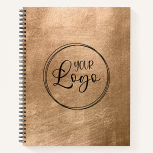Faux Copper Gold Foil Your Logo Notebook