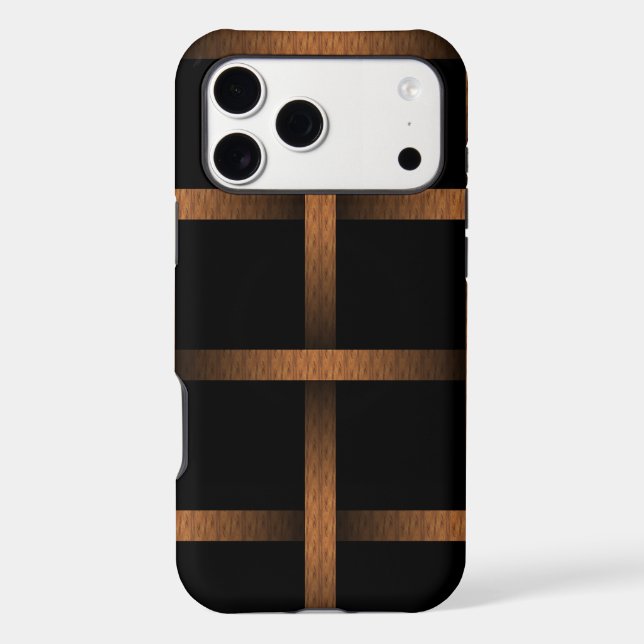 Faux Copper Grid on Black (Back)