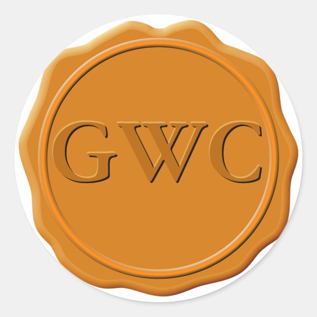 Faux Copper Wax Seal Monogram Custom (Front)