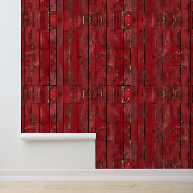 Faux Country wood pattern tiled Wallpaper (Application)