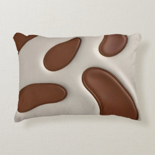 Faux Cow Leather Modern Luxury Elegant Collection Decorative Cushion