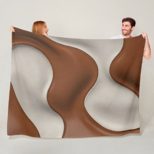 Faux Cow Leather Popular Luxury Elegant Collection Fleece Blanket