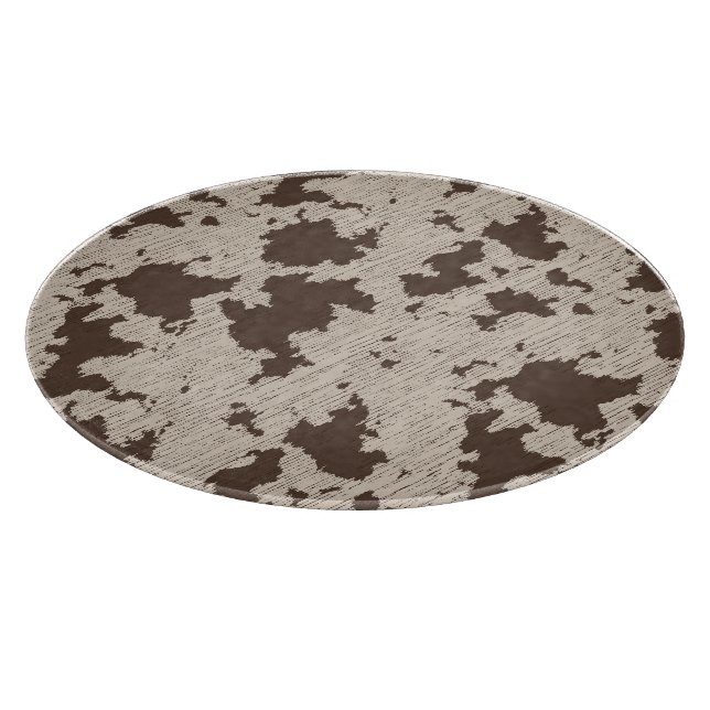 Faux Cow Print Brown and Cream Cutting Board (Corner)