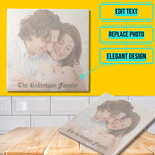 Faux Cracked Vintage Photo New Baby Tile