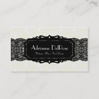 Faux Cream Black Lace French Vintage Business Card