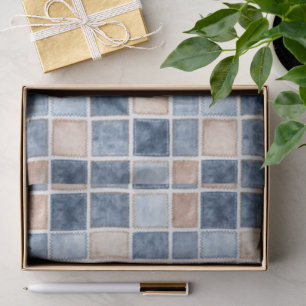 Faux Cream Denim Blue Jean Birthday Tissue Paper