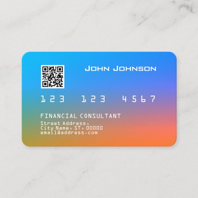 Faux credit or debit card look (Front)
