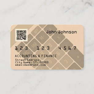 Faux credit or debit card look calculator sepia