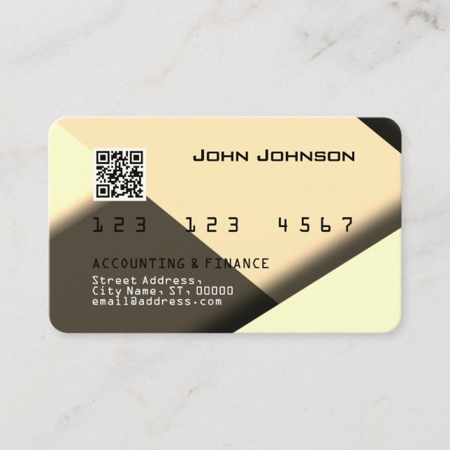 Faux credit or debit card look geometric (Front)