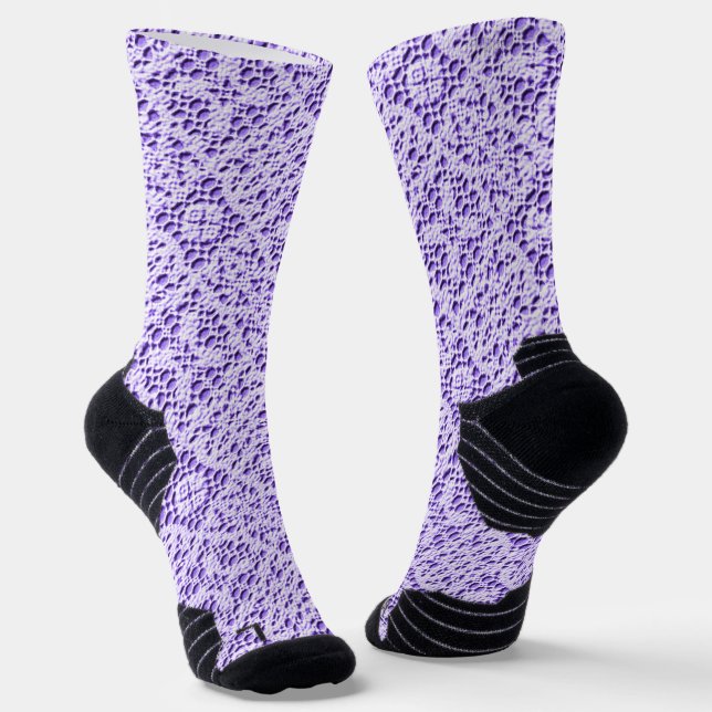 Faux Crochet Mauve Socks (Angled)