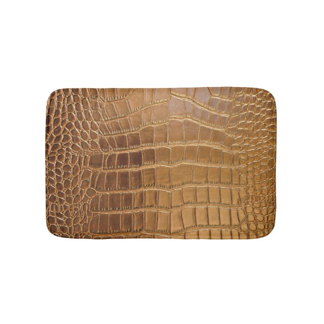 Faux Crocodile Leather Animal Skin Pattern Bath Mat (Front)
