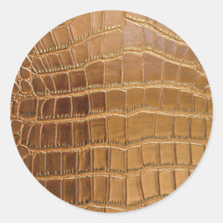 Faux Crocodile Leather Animal Skin Pattern Classic Round Sticker