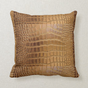 Faux Crocodile Leather Animal Skin Pattern Cushion