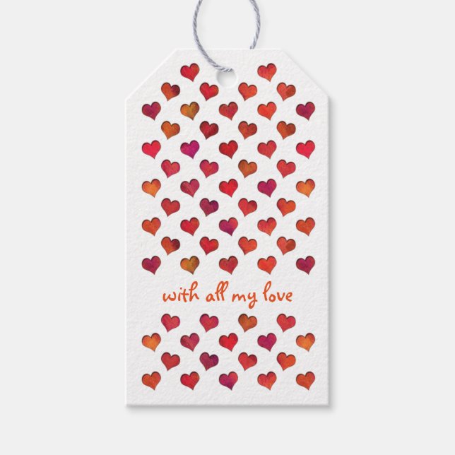 Faux Cut Out Hearts Gift Tags (Front)