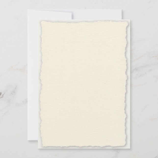 Faux Deckle Edge Paper Wedding Invitation Template (Front)