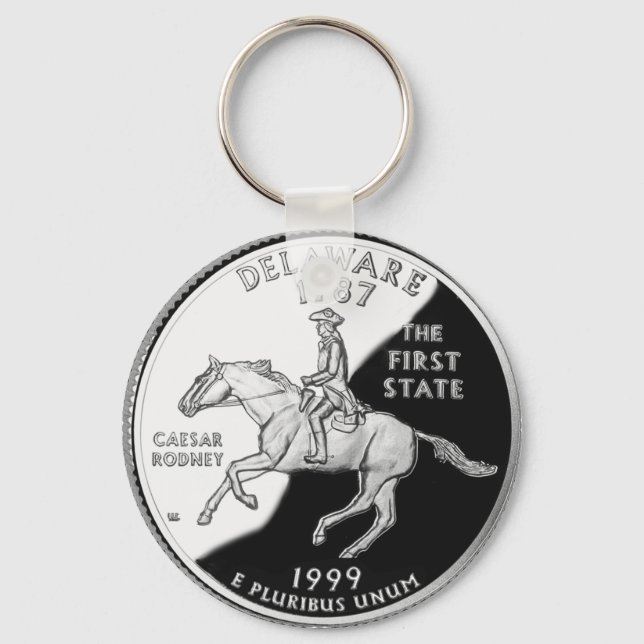 Faux Delaware State Quarter Key Ring (Front)