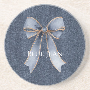 Faux Denim Blue Jean Bow Coaster