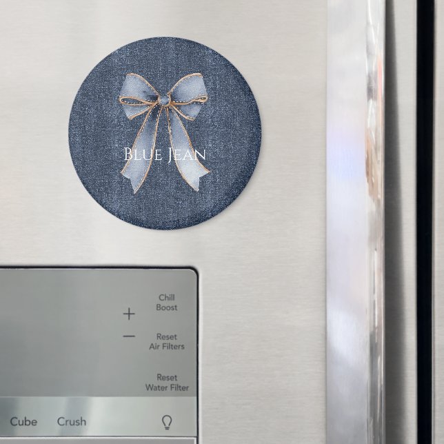 Faux Denim Blue Jean Bow Magnet (In Situ (Fridge))