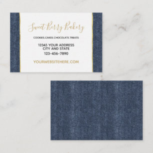 Faux Denim Blue Jean Business Card