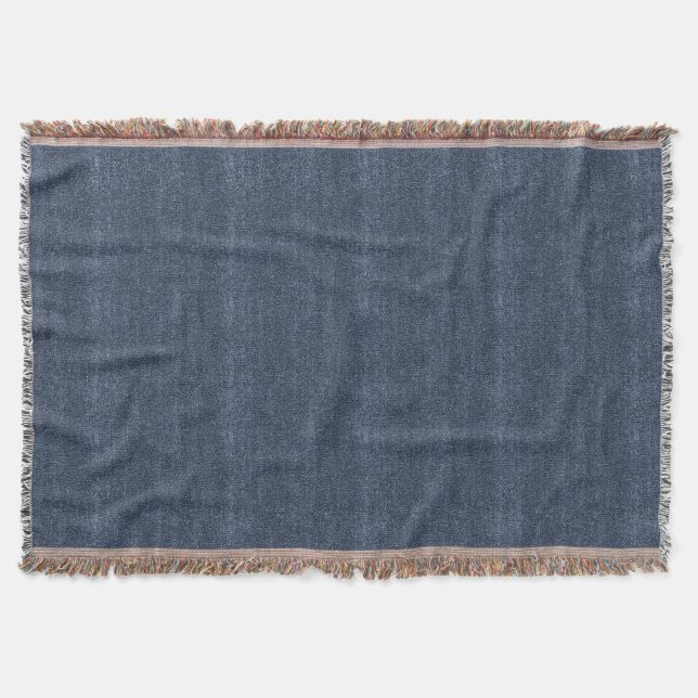 Faux Denim Blue Jean Throw Blanket (Front)