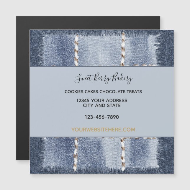 Faux Denim Blue Jean Your Business (Front/Back)