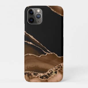 Faux Desert Brown Marbled Agate Contemporary Stone Case-Mate iPhone Case