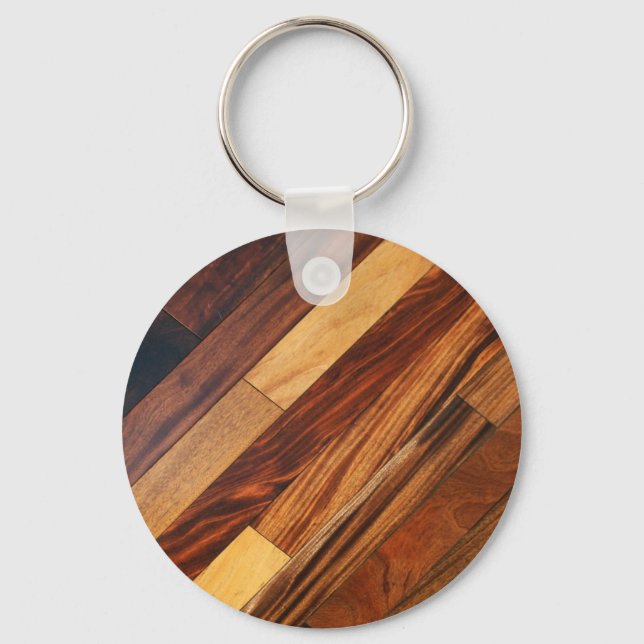 Faux Diagonal Wood Flooring Key Ring (Front)