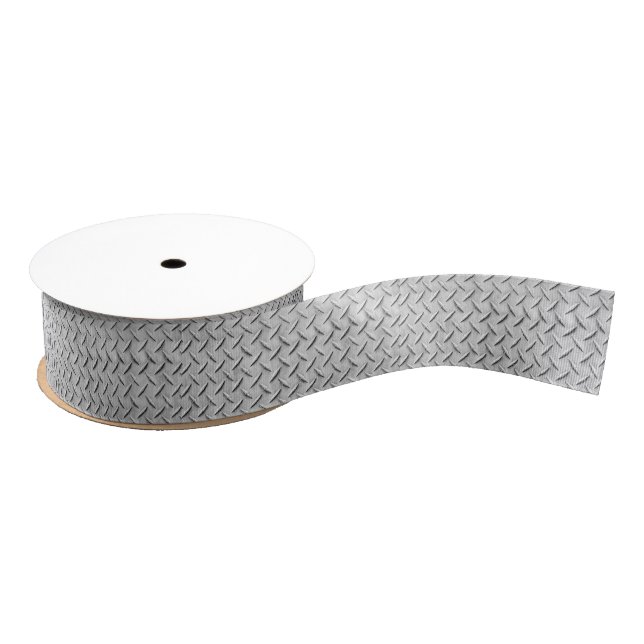 Faux Diamond Plating Background Grosgrain Ribbon (Spool)
