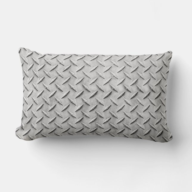 Faux Diamond Plating Background Lumbar Cushion (Front)