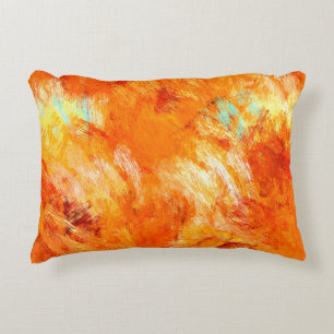 Faux digital brushstroke seamless texture. Colorfu Decorative Cushion