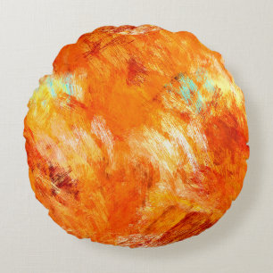 Faux digital brushstroke seamless texture. Colorfu Round Cushion
