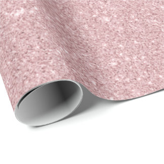 Faux Dusty Rose Glitter Wrapping Paper