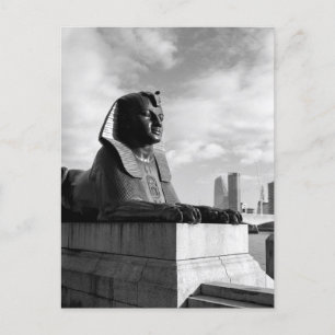 Faux-Egyptian sphinx, London UK Postcard