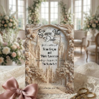 Faux Embossed Cathedral Arch Floral Relief